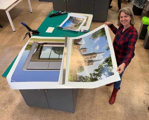 Exhibition printing for Martines 2021 show at Lakeside Arts Centre - photo by Dan Billings
