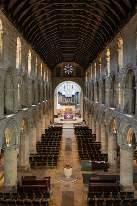 Worksop Priory Church nave – mid to late C12