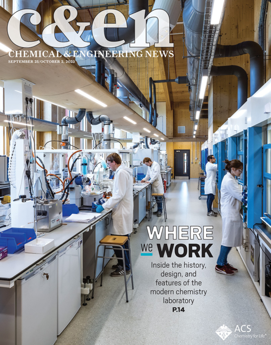 magazine cover with laboratory